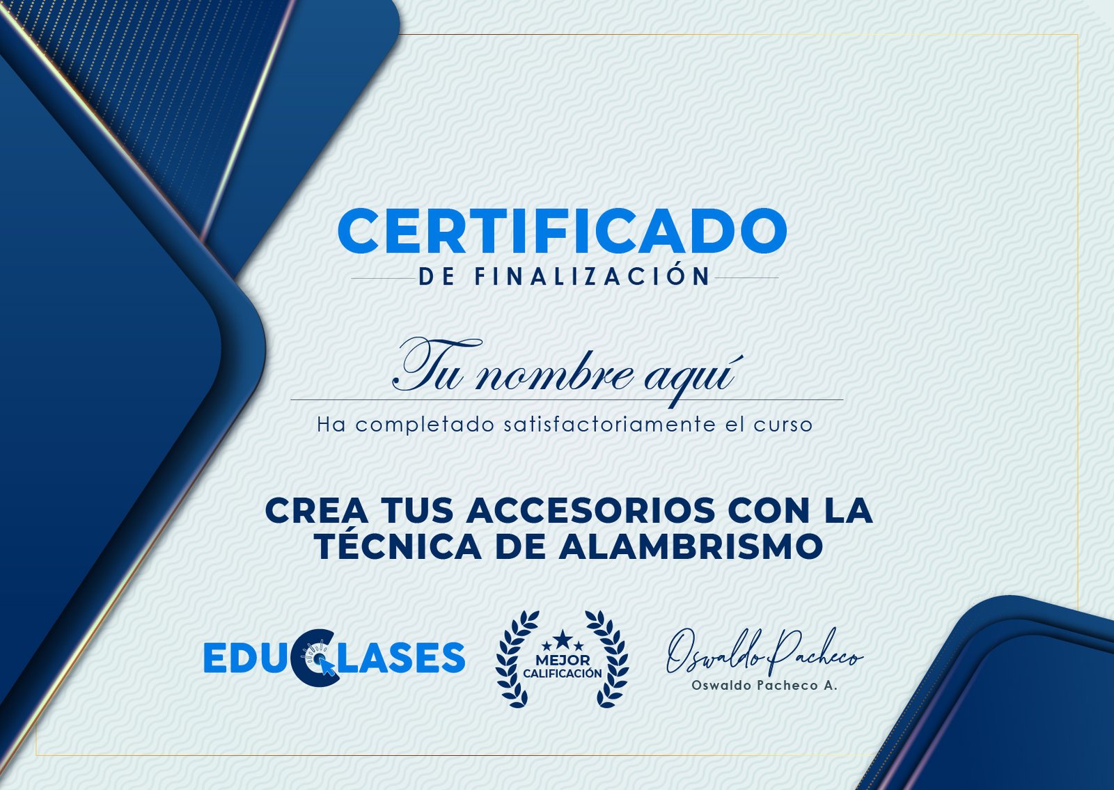 CERTIFICADO CON NOMBRE